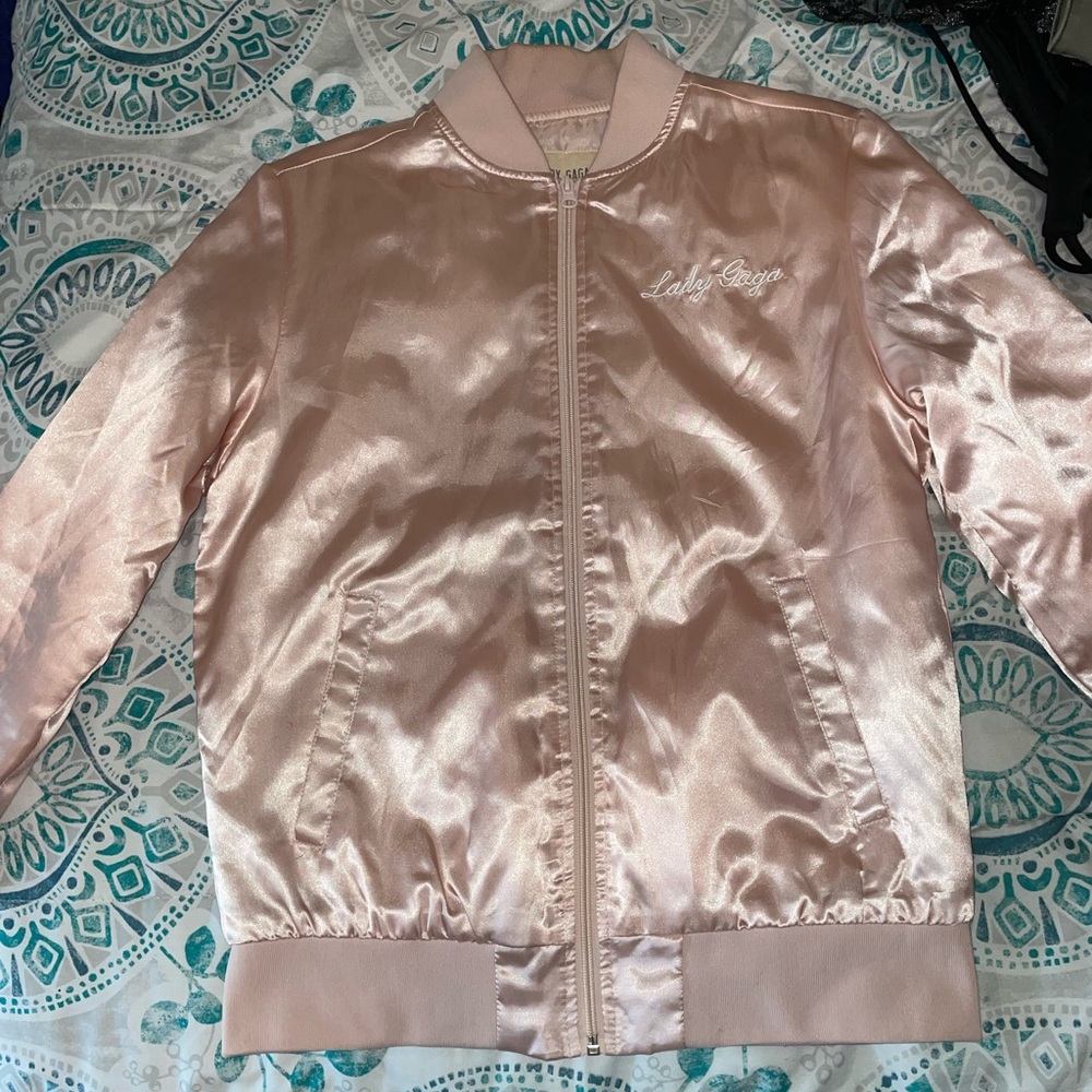 Lady Gaga Satin Bomber Jacket